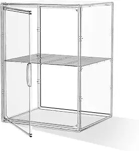 Acrylic Clear Display Case, Stackable Plastic Storage Bins with Shelf, Figure Figurine Hobby Display Case with Magnetic Lid, Large Acrylic Display Box for Collectibles, Figures, 1 Pack