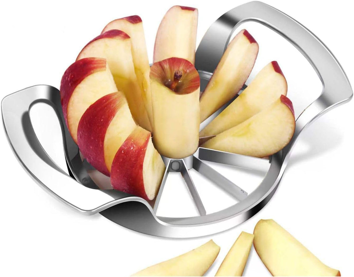 LIIGEMI Heavy Duty Apple Cutter Corer, Large 12-Blade Stainless Steel Fruit Slicer