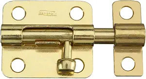 National Hardware Barrel Bolt Door Lock Latch, 2-1/2 in, Steel, Brass