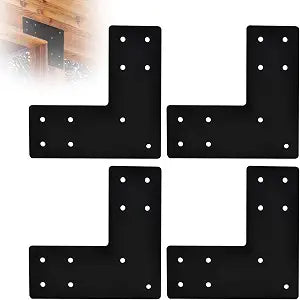 7.5 x 7.5 in Heavy Duty L Brackets for Wood Posts, 4-Pack