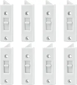 8 Pcs Window Latch Locks Spring Loaded Window Tilt Latch Replacement Part by JPKTA,Vinyl Plastic Construction,Window Parts and Hardware 2 Inch Hole Center Spacing Sliding Lock White
