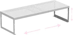 Stackable Expandable Metal Shelf Organizer - Adjustable Wire Storage Rack with Holes for Kitchen, Bathroom, Cabinet, Office - Space Saving, Durable & Sturdy Design1PACK/Medium/White