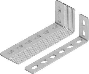 GBGS 10 Pack Stainless Steel Slotted L Bracket,Slots for 5/16" Bolts