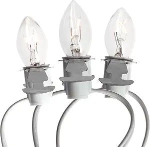 Creative Hobbies Five Light Replacement Accessory Cord - 6 Foot White Cord with 3 Lights, Perfect for Lighting Holiday Decorations and Christmas Villages