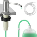 Soap Dispenser for Kitchen Sink, Built in Sink Soap Dispenser (Brushed Nickel), Countertop Soap Dispenser Pump with 47" Extension Tube kit, No Need to Fill Little Bottle Again (Longer Thread Shaft)