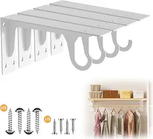 11 x 4.8 Inch Heavy Duty Closet Rod Bracket Support 300 lbs Capacity