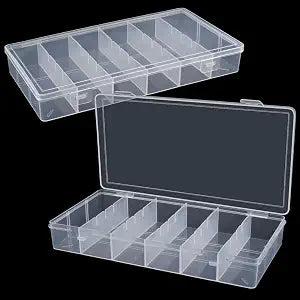 clear visible plastic storage box cosmetic tools storage box makeup tools fishing tackle accessory box organizer jewelry screws hardware accessories organizer box (2Pack)