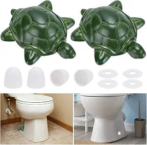FREEBLOSS 2Pcs Green Turtle Toilet Bolt Caps and 4Pcs Universal Toilet Bolt Covers Toilet Screw Cover Caps for Home Bathroom Decor, 2.5x3x0.9inch