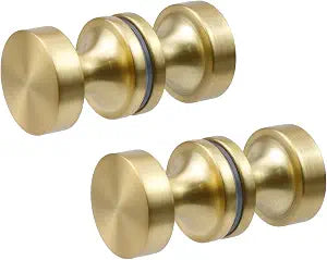 Antrader Aluminum Alloy Solid Back-to-Back Shower Door Knob,Gold,2Pcs