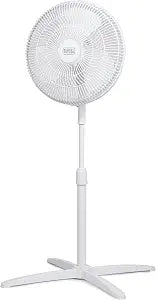 BLACK+DECKER 16-Inch Oscillating Pedestal Fan, 3 Speeds, BFP16MXW, White