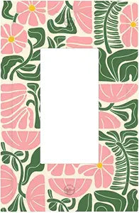 Cute Green Pink Floral Boho Light Switch Cover Plates 1 Gang Single Rocker Wall Plate Decorative Electrical Faceplate Switchplate Outlet Covers for Girly Room