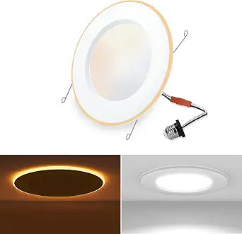 POWERASIA 1 Pack 5/6 Inch 5CCT LED Recessed Lighting with Night Light