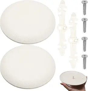 2Pcs CP3540 Ceiling Cover Plate, Round Electrical Box Cover for 3-1/2" to 4" Holes, Paintable White Plastic Hole Plates for Smoker Detector, Living Room & Office