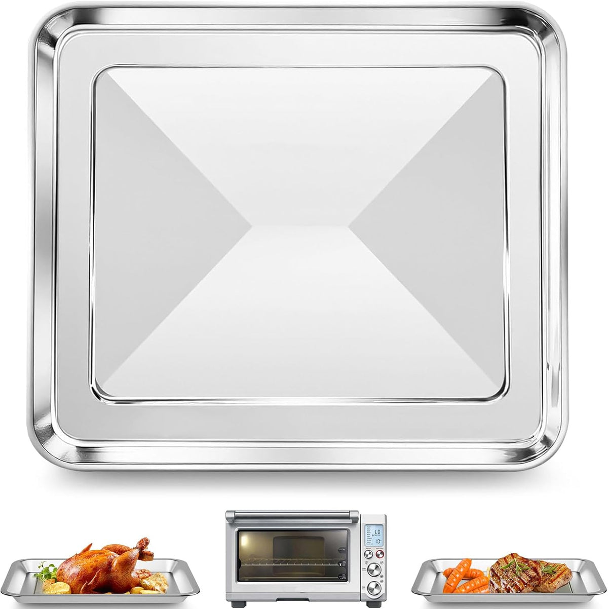 GCQ 11.77" x 11.77" Toaster Oven Baking Pan for Breville Smart Oven BOV800XL, Smart Oven Plus BOV810BSS, Smart Oven Pro BOV845BSS, Smart Oven Air BOV900BSS for Ninja SP100 SP101 SP201 Air Fry Oven