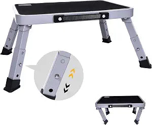 Step Stool, Adjustable Folding Step Stools for Adults and Seniors, Foldable Step Stool,Step Ladder with Anti-Slip Platform and Rubber feet for Kitchen,Bed,Garden,RV,Office Use,350Ibs Capacity