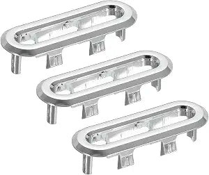 PATIKIL Sink Trim Overflow Cover, 3Pcs 2x0.7 Inch Oval Sink Overflow Rings Basin Drain Cover Hole Insert in Caps for Kitchen Bathroom, Silver