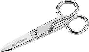 WORKPRO Electrician Scissors, 5-1/5 Inch Electrical Scissors with Stripping