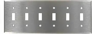 Leviton 6-Gang Toggle Switch Wallplate, Standard Size, Type Non-Magnetic Stainless Steel, 84036-40