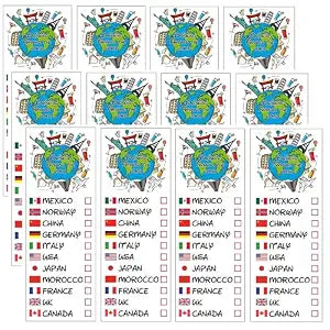 Drinking Around The World - Pack of 12 Tattoos - Perfect For Trip To Epcot