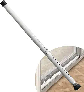 DIIG Sliding Door Security Bar, 17.7-50.5inch Heavy Duty Adjustable Sliding Patio Door Lock Bar with Rubber Tips,Diameter 1inch Window Security Bar for Home Apartment Travel Children Women (White)