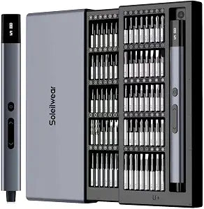 Soleilwear Electric Precision Screwdriver, 80pcs Mini Electric Screwdriver