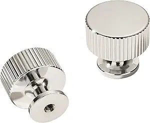 10-Pack 1-1/8 Inch Knob Polished Nickel Cabinet Pulls Solid Heavy Duty Cabinet Pull is Suitable for Drawers Dressers Handles Kitchens Bathroom cabinets
