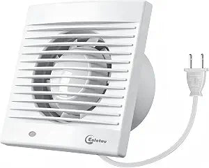 6'' Bathroom Exhaust Fan, Wall and Window Mounted Ventilation Fan, IPX2, 35dB Low Noise Quiet Operation, 18W, 188CFM, 6 Inches Duct with Plug, Fit for Bathroom, Living room, Kitchen, Garage
