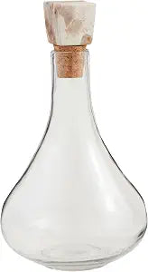 Mud Pie Tall Marble Glass Decanter, 8" x 5"