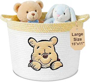 Kihraw Winnie Storage Basket for Nursery for Toy Organizer, Kids Room Decor
