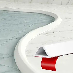 Shower Water Stopper 67 in  Silicone Threshold Guard for Bathroom & Shower, Self-Adhesive Waterproof Barrier for Dry & Wet Separation, White