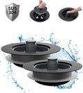 Hibbent 2 Pack Upgraded 3-in-1 Kitchen Sink Drain Strainer Combo, Black