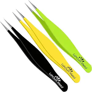 High Precision Sharp Pointed Tweezers for Women Facial Hair Chin Remover, Pointy Needle Nose Tweezers Ingrown Hairs Extra Thin & Ultra Fine Tip Point Tweezer Splinter Removal Tool Kit