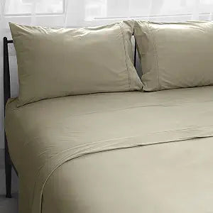 Ramesses Deep Pocket Full Size Sheet Set,4PC Microfiber Full Flannel Sheet Set,16" Deep-Pocket Bedding Sets Full Size,Wrinkle-Resistant and Soft(Light Brown, Full)