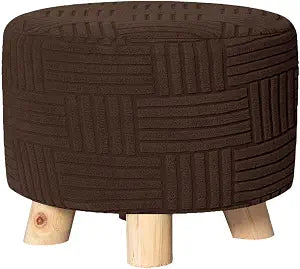 Round Ottoman Cover Slipcover Stretch Round Ottoman Storage Cover Jacquard Footstool Slipcover Folding Stool Covers Furniture Protector for Footrest, 20-23", Coffee