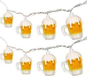 8.5FT Beer Outdoor String Lights, 10 LED Bulbs, Plug in