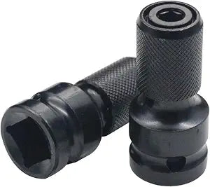 2 PCS 1/2" Square Drive to 1/4" Hex Socket Adapter for Impact & Air Wrench