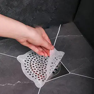 30 Pack Disposable Shower Drain Cover 6'' Non-Slip Self-Adhesive Hair Catcher Shower Drain Mesh Stickers for 6 Inch Square Shower Floor Drain Strainer Grate Bathtub Bathroom Sink Kitchen