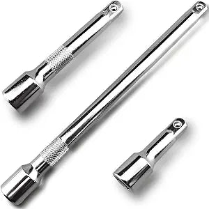 Resze 3 Pcs Socket Extension Set,1/2" Drive Impact Extension Bar Set,Silver