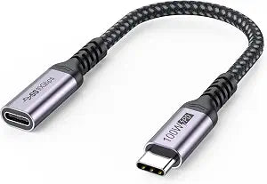 USB C Extension Cable 6 inch Short, 4K@60Hz/10Gbps/100W Male to Female