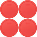 Pyrex 7402-PC 6 and 7-Cup Red Food Storage Lids (4-Pack) - Made in USA