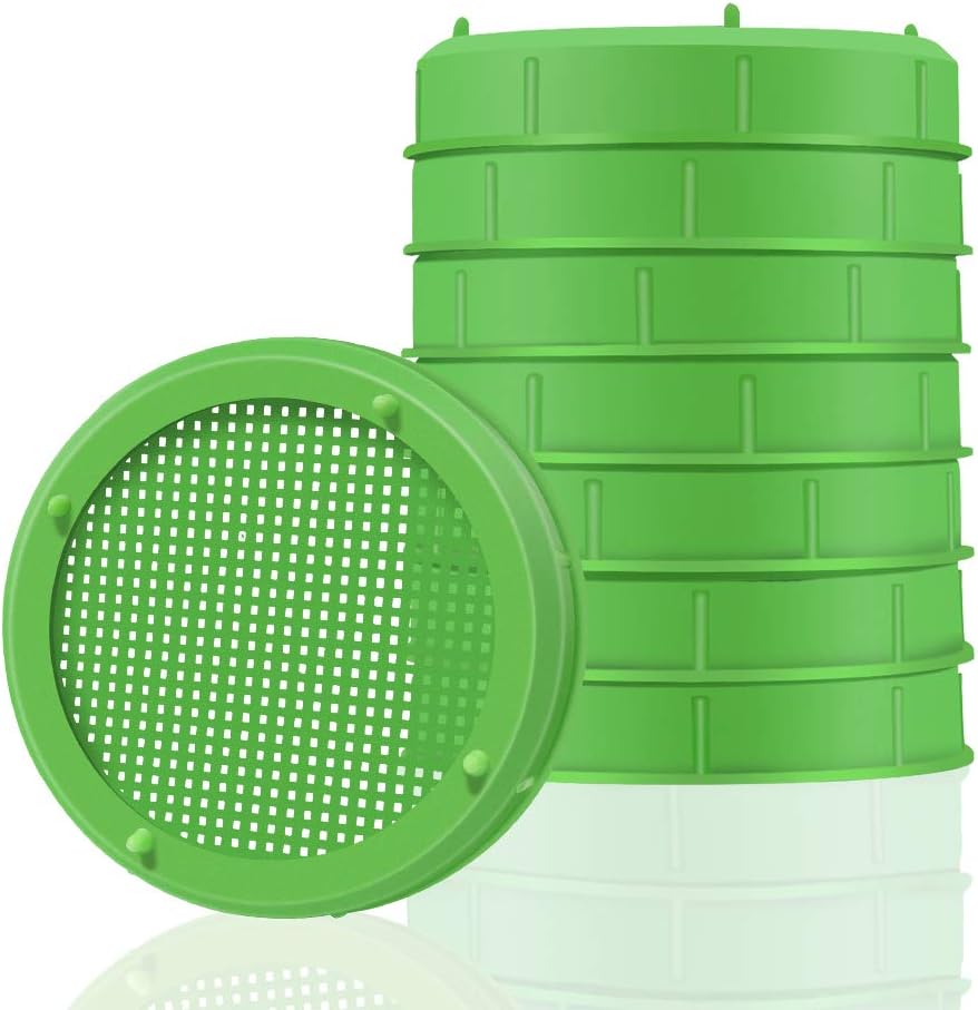 Picowe Plastic Sprouting Lids, Sprouting Jar Strainer Lid, for 86mm Wide Mouth Mason Jars, Canning Jars, Suit for Grow Bean Sprouts, Alfalfa, Salad Sprouts(8 Pack,Green)