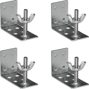 4pcs Mounting L Bracket and wingnut for Woven Wood or Bamboo Shade Universal Design for Inside, Ceiling or Wall Mount Roman Fold Shade