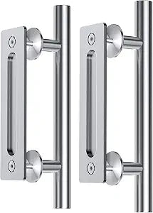 EaseLife 12" Stainless Steel Sliding Barn Door Handles and Pulls 2 Pack