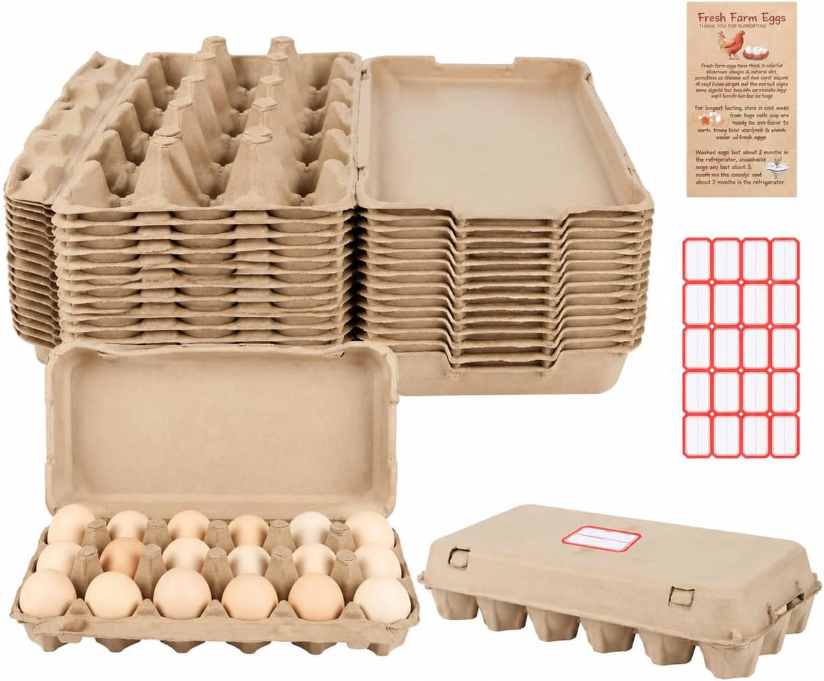 Egg Cartons 18 Count, 10 Pack 3x6 Grids Egg Cartons for Fresh Eggs, Sturdy Cardboard Eggs Storage Containers for Household, Kitchen, Farm, Market
