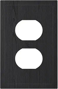 Decorative Outlet Covers Black Vintage Wood Texture Rustic Wooden 1 Gang Duplex Light Switch Cover Faceplate Electrical Switch plates Wall Plates Socket Covers for Farmhouse Home Decor