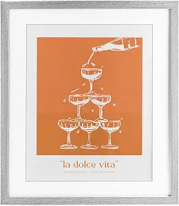 Champagne Toast Still Life, 13 x 16 Inch Framed Print Under Glass