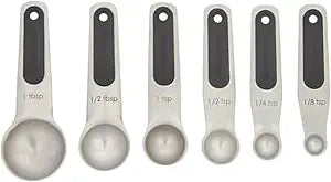 Farberware Professional Stainless SteelMeasuring Spoons Precision and Ease in Every Scoop, Features Magnetic Handles for Easy Storage, Dishwasher Safe