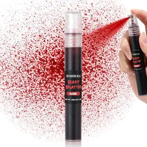 BOBISUKA Dark Fake Blood Sprayï¿½ï¿½ï¿½ï¿½ï¿½ï¿½ï¿½ï¿½ï¿½ Splatter SFX Makeup Kit for Halloween, Cosplay, Zombie, Vampire, Clown, Scary Wounds, Easy Washabl