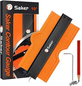 Saker Contour Gauge Profile Tool with Adjustable Lock 10 Inch Orange