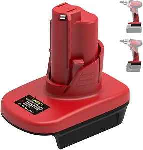 Battery Adapter for Milwaukee 12V M12, for DeWalt 20V & for Milwaukee M18 18V Lithium Battery Convert to for Milwaukee M12 12V Battery, for Milwaukee M12 12V Power Tool
